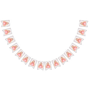 Banderines Fiesta de cumpleaños de la princesa rosa de color