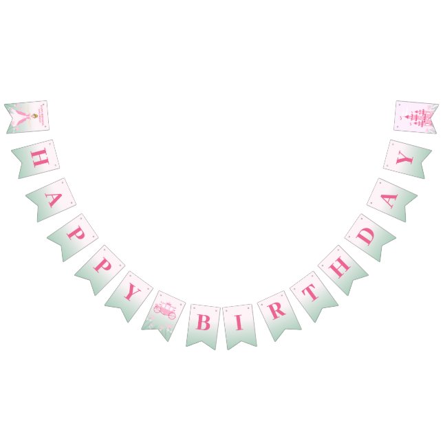 Banderines Fiesta de cumpleaños de la princesa rosa Fantasy (Todo)