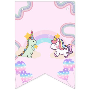 Banderines Fiesta de cumpleaños de los amigos de Rainbow Unic