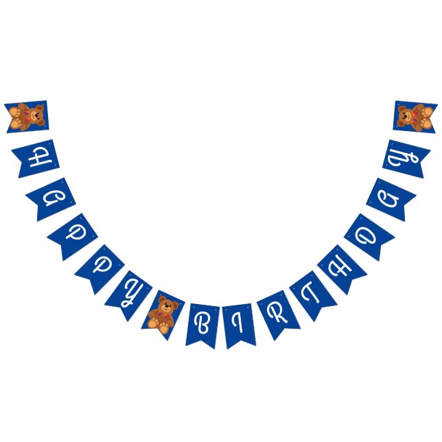 Banderines Fiesta de cumpleaños de Teddy Bear Rainbow Cute Ki (Todo)