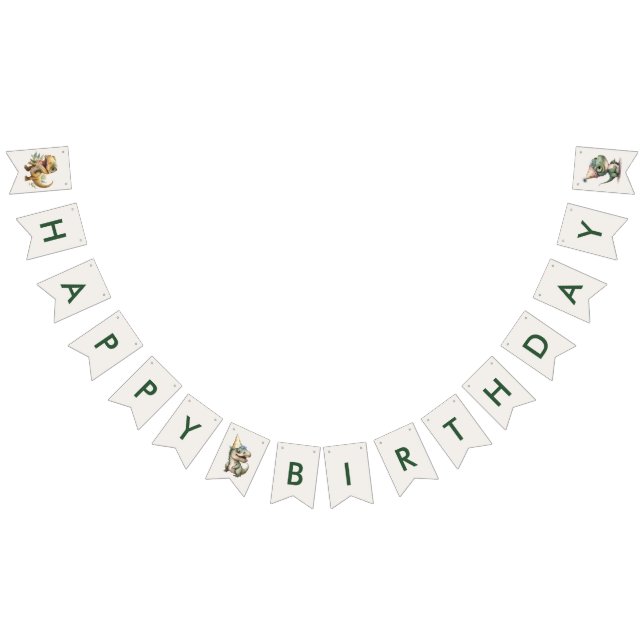 Banderines Fiesta de cumpleaños de un dinosaurio salvaje (Todo)