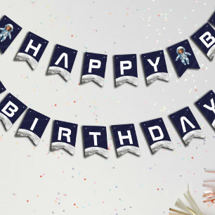 Banderines Fiesta de Cumpleaños del Astronauta 1er Viaje Alre