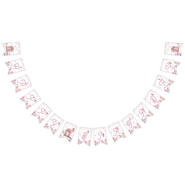 Banderines Fiesta de cumpleaños del bosque encantado de hadas (Todo)