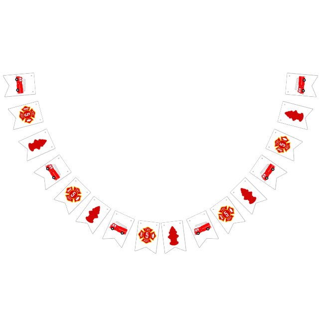 Banderines Fiesta de cumpleaños del camión de bomberos (Todo)