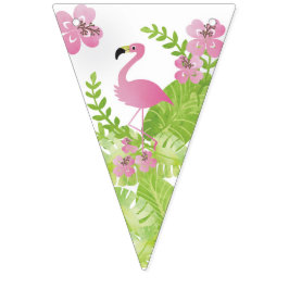 Banderines Fiesta de cumpleaños del Flamingo Rosado Tropical
