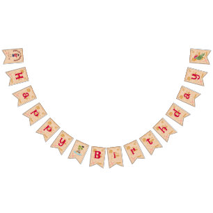 Banderines Fiesta de cumpleaños del mapa del tesoro del Chica