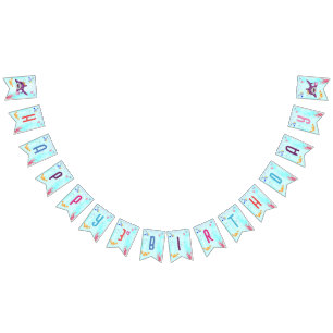 Banderines Fiesta de cumpleaños del tiburón de cumpleaños de 