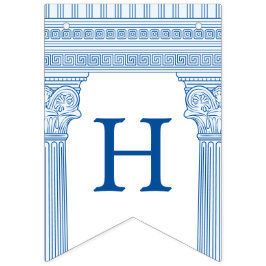 Banderines Fiesta de cumpleaños número 50 con templo griego d