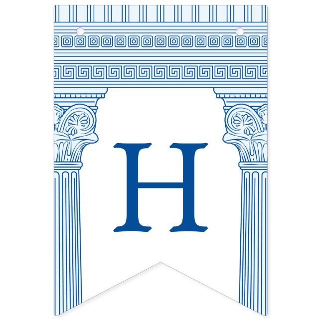 Banderines Fiesta de cumpleaños número 50 con templo griego d (Segunda bandera)