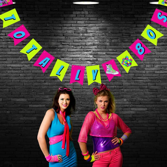 Banderines Fiesta de cumpleaños retro neon totalmente de los  (Subido por el creador)
