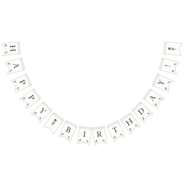 Banderines Fiesta de cumpleaños sobre el tema del helado (Todo)