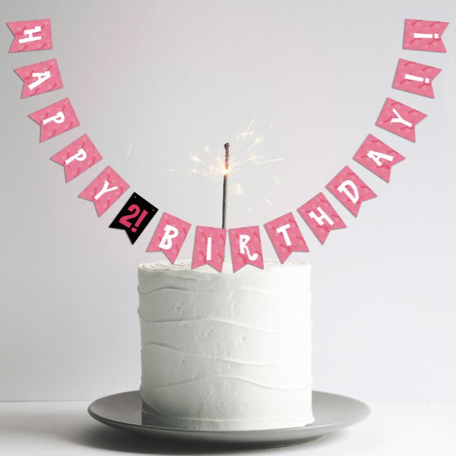 Banderines Fiesta de cumpleaños temática de Halloween diverti (Funny and pink Halloween themed birthday party Bunting Flags
)