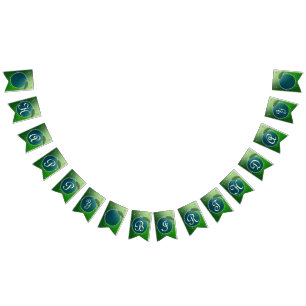 Banderines Fiesta de cumpleaños verde y azul