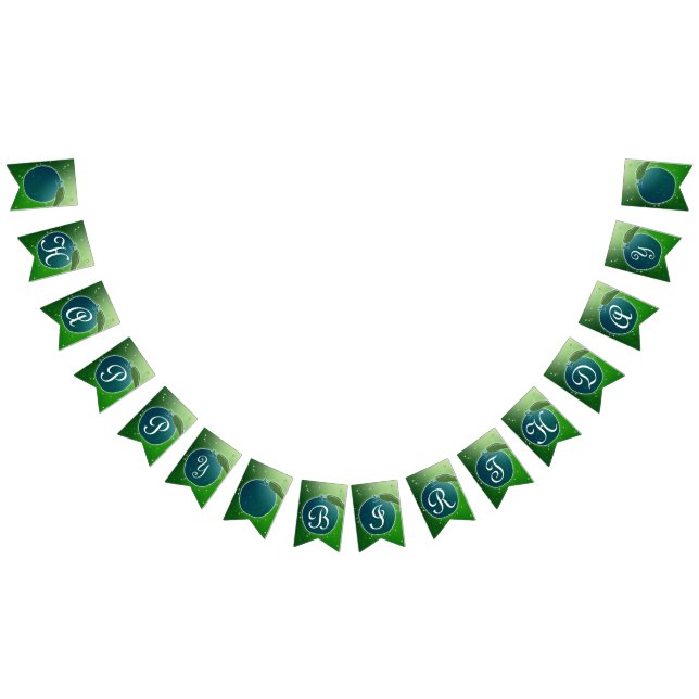 Banderines Fiesta de cumpleaños verde y azul (Todo)