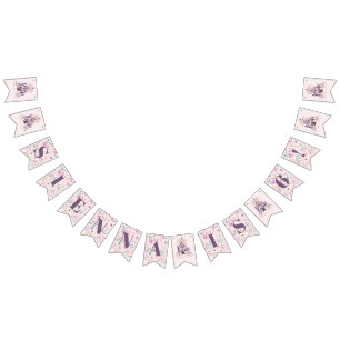 Banderines Fiesta de cumpleaños Watercolor boho teepee