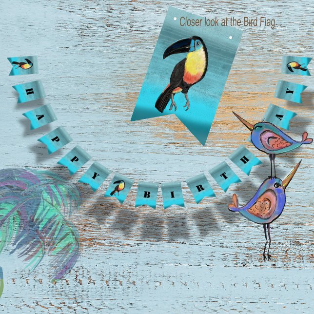 Banderines Fiesta de fondo de diversión de verano tropical (Summer Fun Pool Party Tropical Bunting Flags)