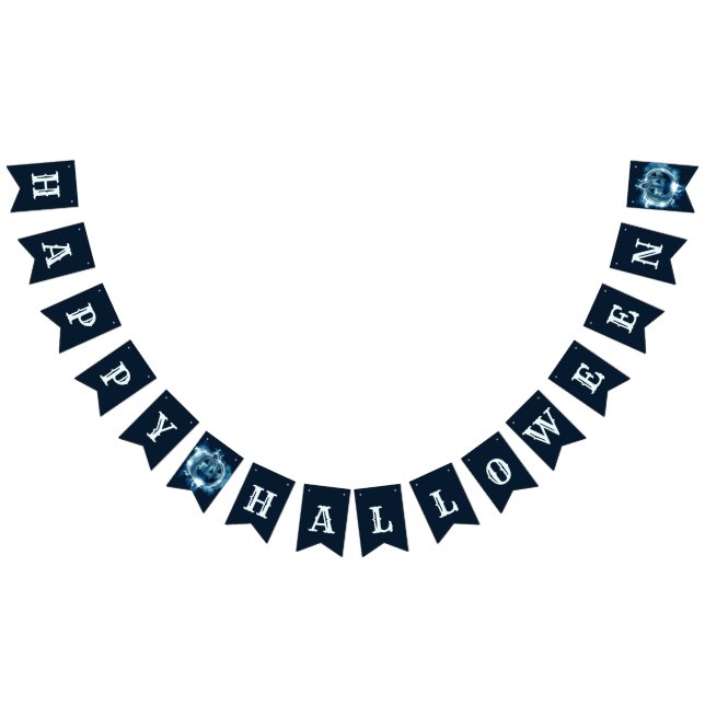 Banderines Fiesta de Halloween Maldad Calabaza Azul Horror (Todo)