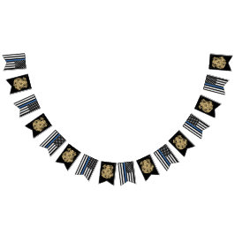 Banderines Fiesta de Jubilación de la Policía Insignia Delgad