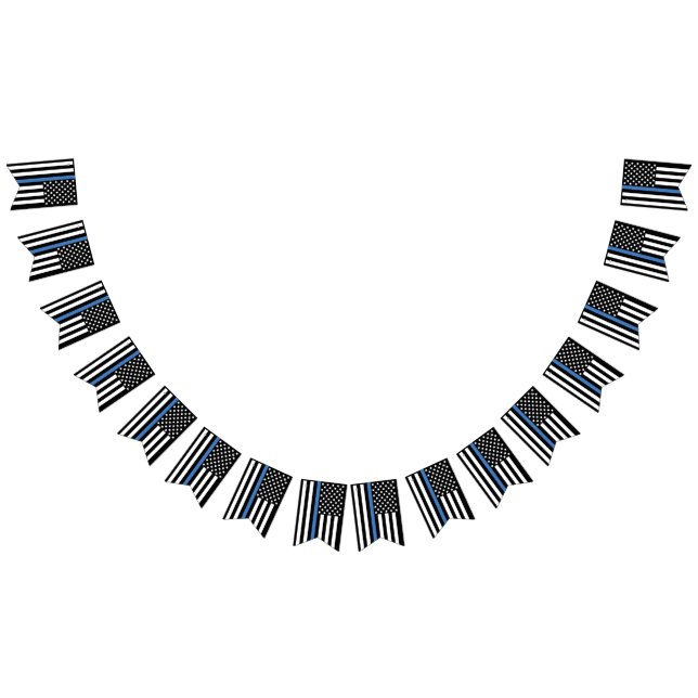 Banderines Fiesta de Jubilación de la Policía Línea Azul delg (Todo)