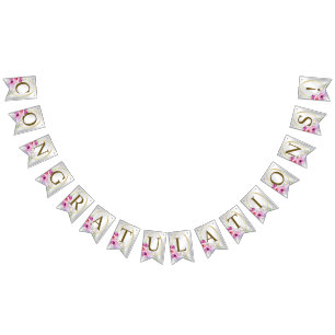 Banderines Fiesta de la Boda de Bienvenida Colorful Pink Flor