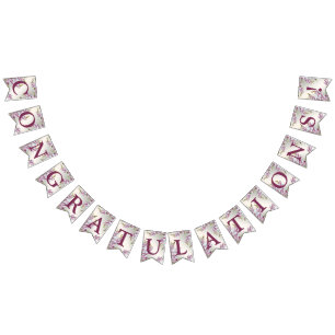 Banderines Fiesta de la Boda de Bienvenida Flores Blancas Ros