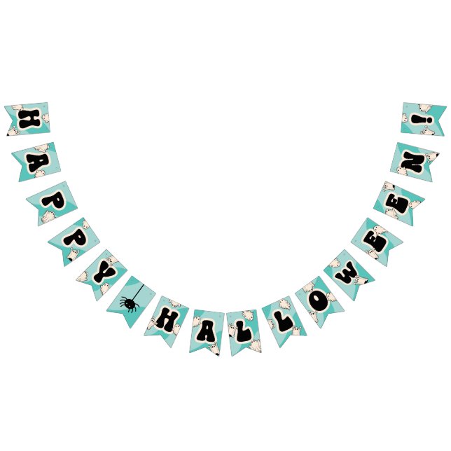 Banderines Fiesta de niños de Halloween Blue Happy (Todo)