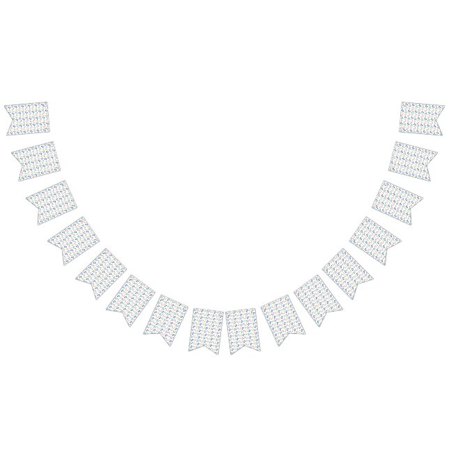 Banderines Fiesta de notas de música arcoiris (blanco) (Todo)