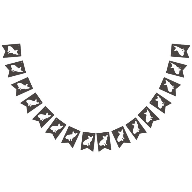 Banderines Fiesta de Silhouette de Bulldog francés (Todo)