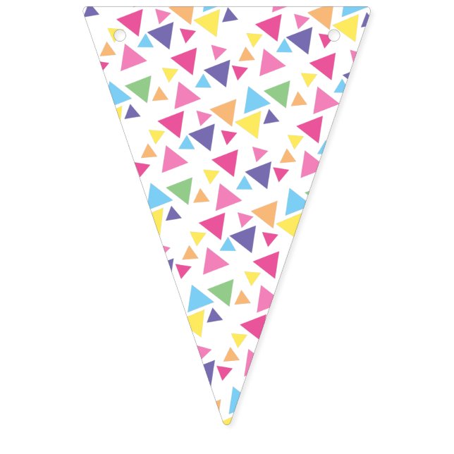 Banderines Fiesta de Triángulos de Arcoíris ilusima (Primera bandera)