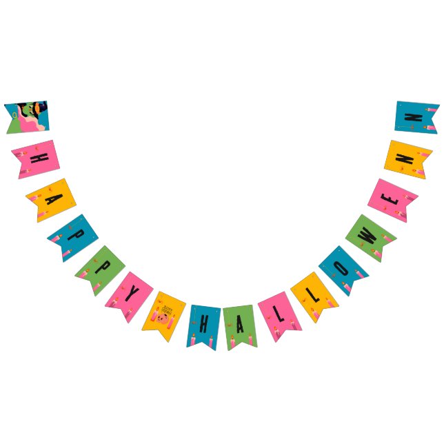 Banderines Fiesta de vintage de retro pop Halloween (Todo)