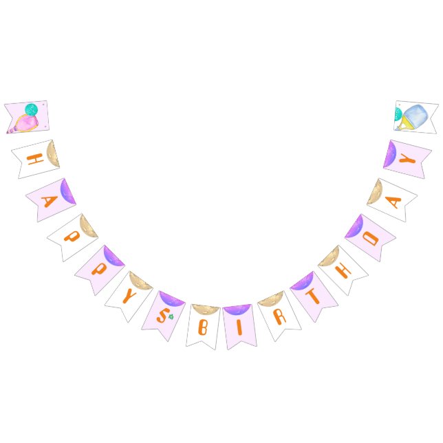 Banderines Fiesta Deportiva Acuarela Cumpleaños Temático de P (Todo)