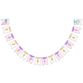 Banderines Fiesta Deportivo Acuarela Baloncesto Temático Cump