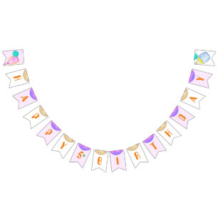 Banderines Fiesta Deportivo Acuarela Baloncesto Temático Cump