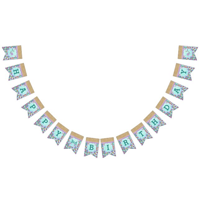 Banderines Fiesta feliz de cumpleaños de sirena (Todo)