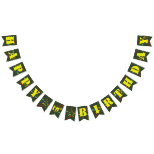 Banderines Fiesta Green Paintball del Ejército Feliz Cumpleañ