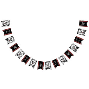Banderines Fiesta musical Metalizado rock and Roll Guitar Roc