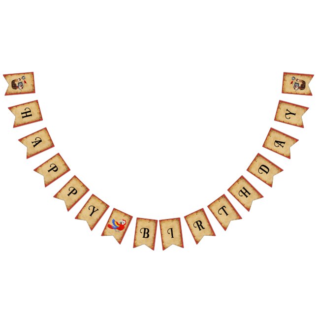 Banderines Fiesta pirata feliz cumpleaños (Todo)