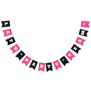 Banderines Fiesta rosado/negro de Personalizado o evento de t