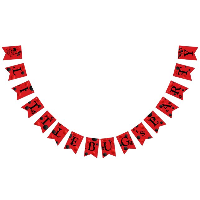Banderines Fiesta temática de Cute Lady Bug-Birthday-Baby Sho (Todo)