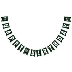 Banderines Fiesta verde del feliz cumpleaños del oso de la