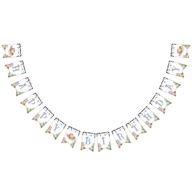 Banderines First Rodeo Birthday Bunting Banner Decor (Todo)