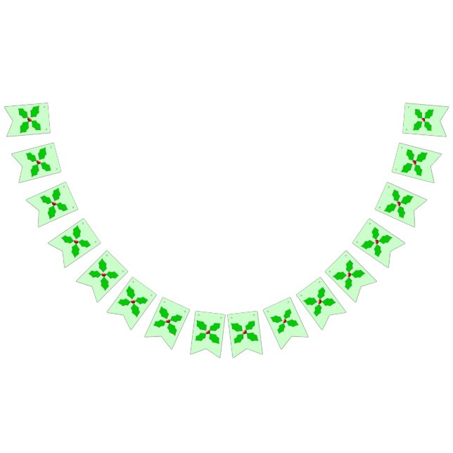Banderines Flags de amarre navidad holly Bunting (Todo)
