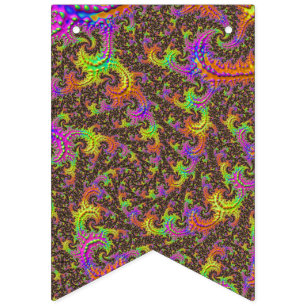 Banderines Flashy Colorful Spiral Resumen Fractal Digital
