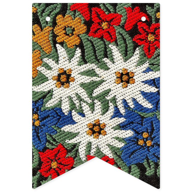 Banderines Flor alpina suiza de Edelweiss (Primera bandera)