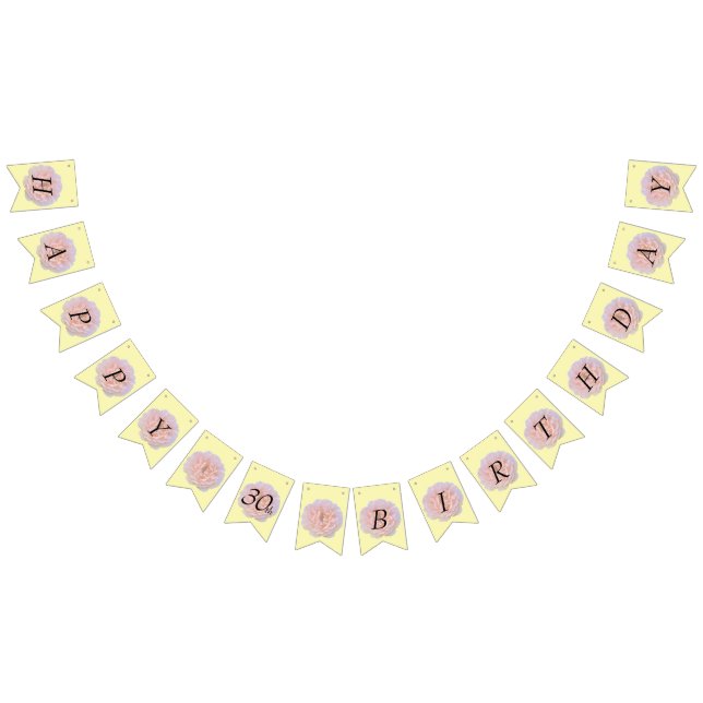 Banderines Flor color de rosa/rosa y amarillo/trigésimo (Todo)