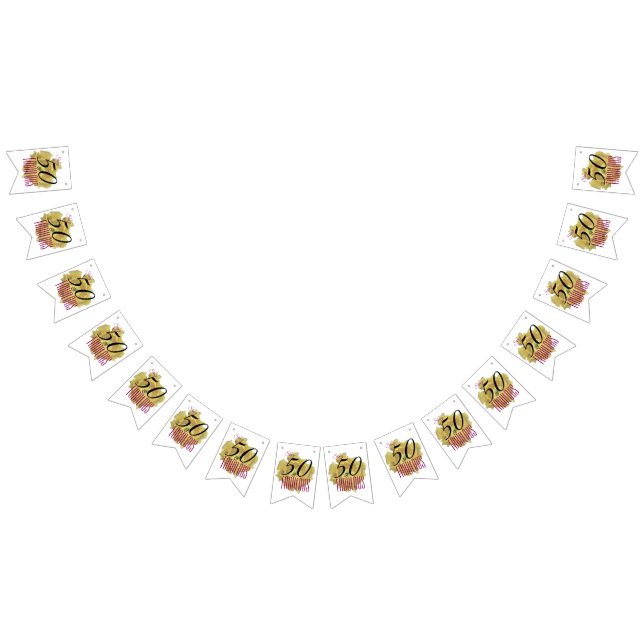 Banderines Flor de cactus amarilla 50 y fabuloso cumpleaños (Todo)