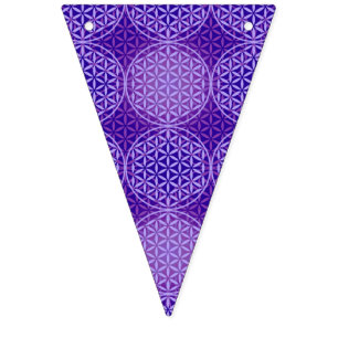 Banderines Flor de vida - patrón de sello - púrpura