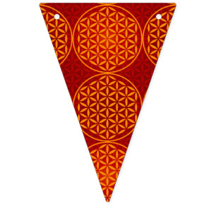 Banderines Flor de vida - patrón de sello - rojo naranja