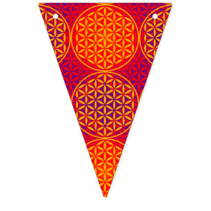 Banderines Flor de vida - patrón de sello - rosa naranja