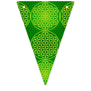 Banderines Flor de vida - patrón de sello - verde